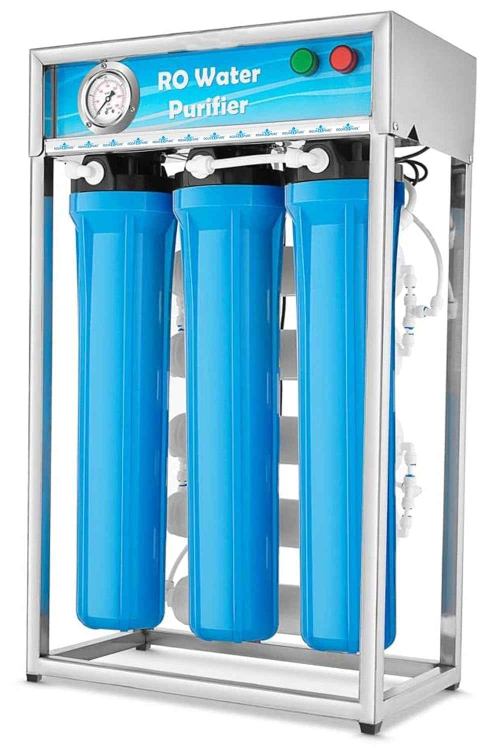 AQUA D PURE 100 LPH Commercial RO + UV Water Purifier with Pressure Switch, Fully Automatic Function, TDS Adjuster, Blue