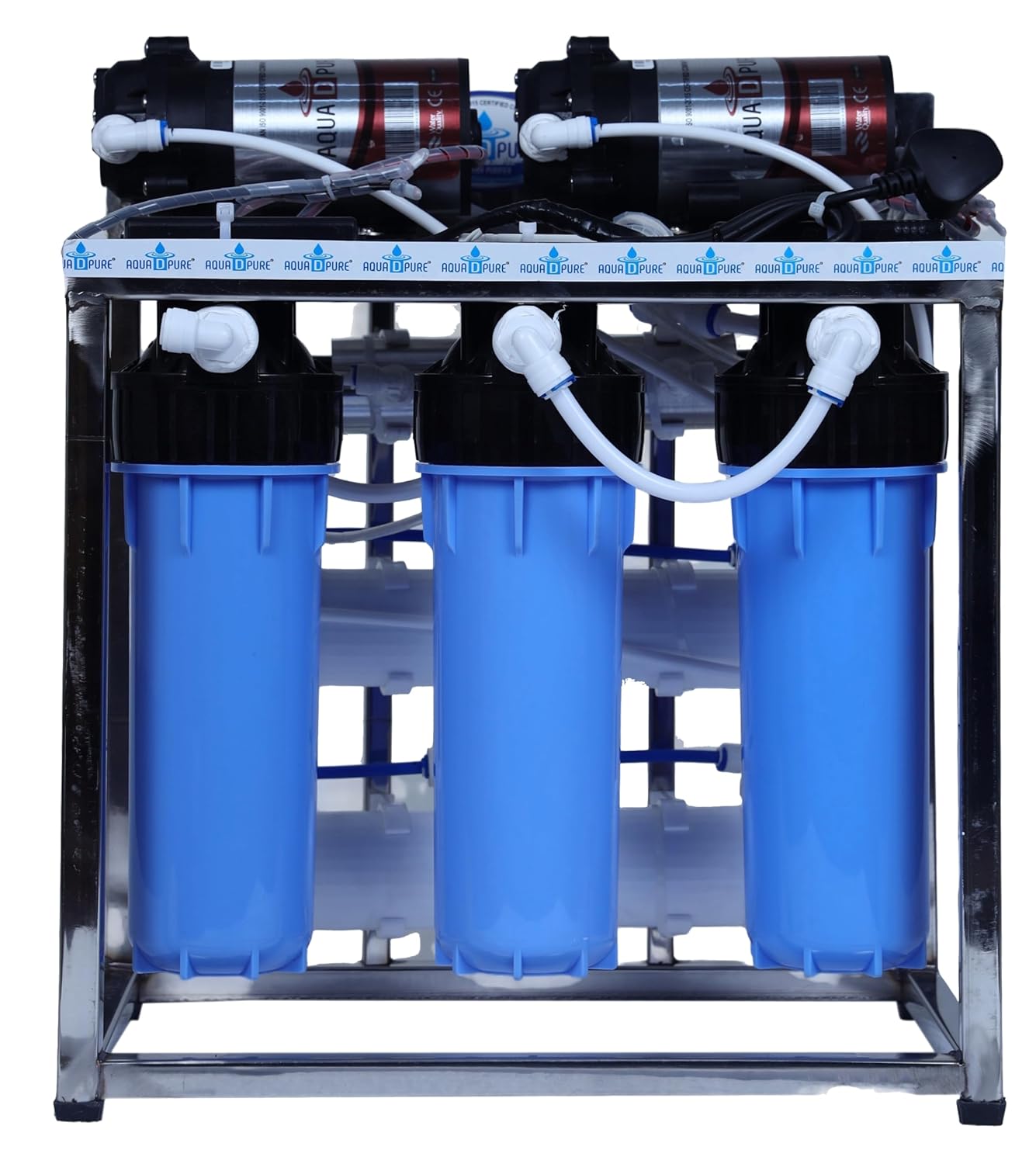 AQUA D PURE 25 LPH Commercial RO + UV Water Purifier with Double Pump Purification and Fully Automatic Function, TDS Adjuster, Dust Protective Cover, Blue